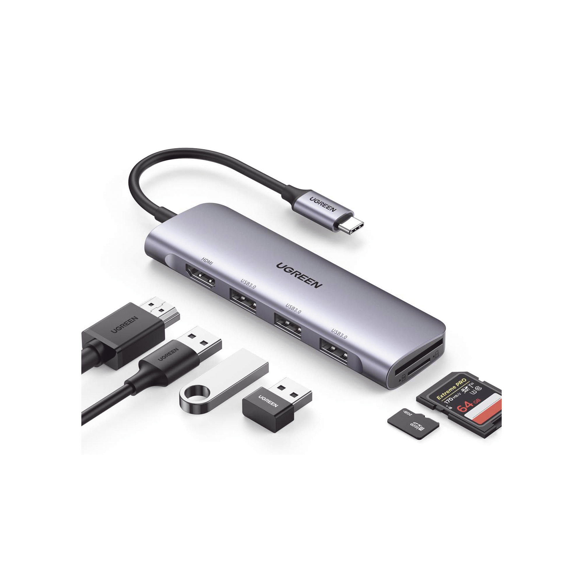 HUB USB-C (Docking Station) 6 en 1 | HDMI 4K@30Hz | 3 Puertos USB 3.0 | Lector Tarjeta SD + Micro SD (TF) Uso Simultáneo | Chip de Última Generación | Potente Disipación de Calor | Caja de Aluminio. HUB USB-C (Docking Station) 6 en 1 | HDMI 4K@30Hz | 3 Puertos USB 3.0 | Lector Tarjeta SD + Micro SD (TF) Uso Simultáneo | Chip de Última Generación | Potente Disipación de Calor | Caja de Aluminio.